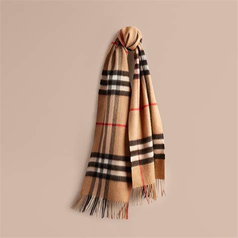 burberry classic cashmere scarf in check amber|classic check Burberry cashmere scarf.